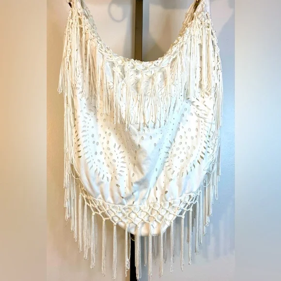 Elegant Cream Fringe Women's Bag - Picture 1 of 2